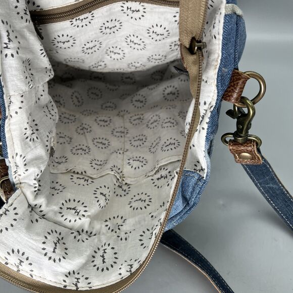 Myra Shoulder Bag- Myra Bag/ Purse canvas, leather Denim Bag - Picture 12 of 13